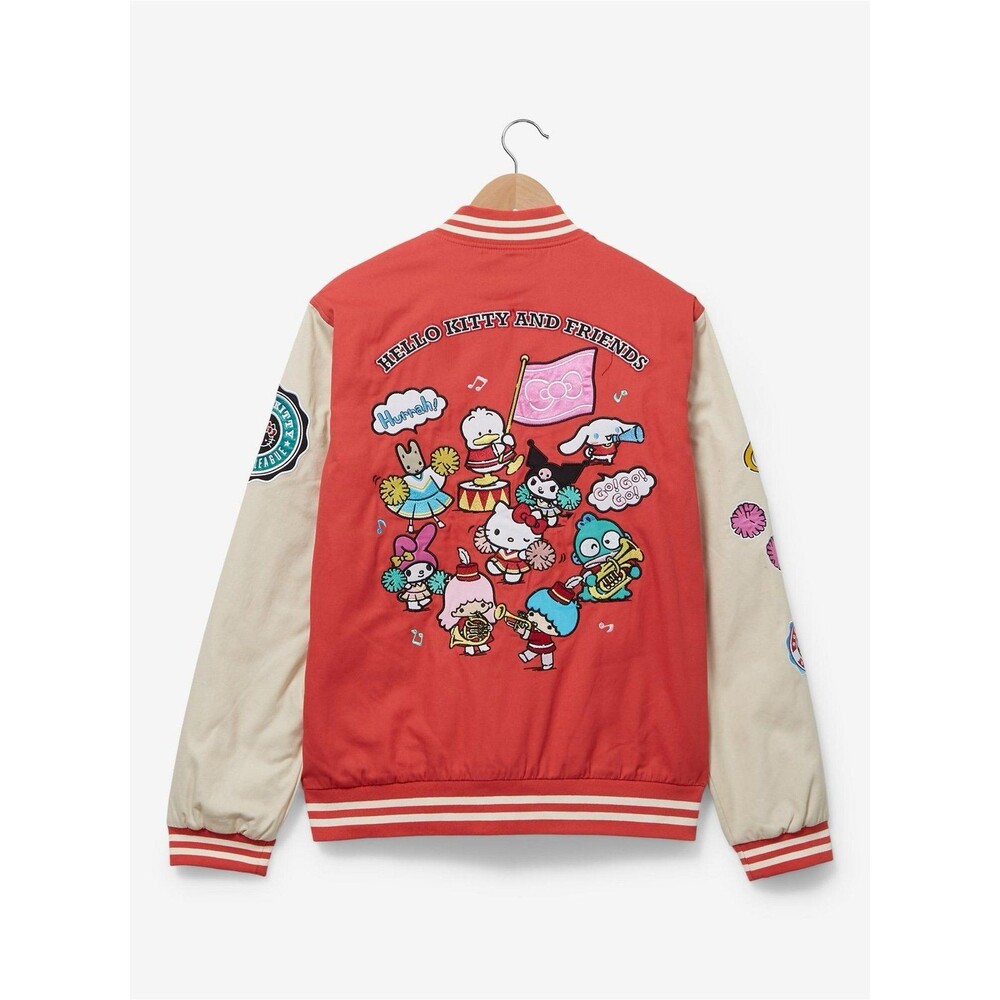 Sanrio Hello Kitty Friends Sports League Varsity Jacket M Kawai streetwear patch - Picture 5 of 12